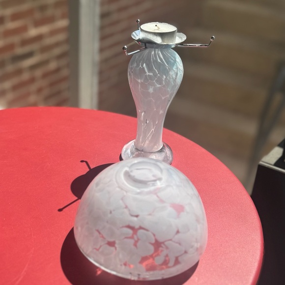 Royal Limited white Crystal Pedestal fairy light Votive Candle Lamp 8.5” Tall - Picture 14 of 15